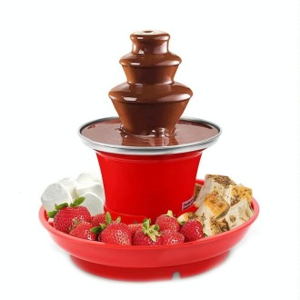 35W  3 Tier Chocolate Fountain  Mini Fondue Set with Hot Melting Pot Base 220V EU Plug