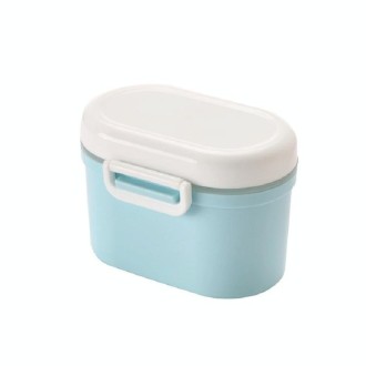 Baby Portable Milk Powder Box Food Container Storage Feeding Box Children Food PP Box, Size:Small12.5 × 9.5 × 9.5cm(Blue)