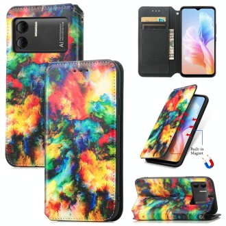 For DOOGEE X98 Pro / X98 CaseNeo Colorful Magnetic Leather Phone Case(Colorful  Cloud)