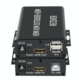 BW-HKE60A HDMI 60m KVM With USB Extender Support POE Single-End Power Supply With US Plug(Black)