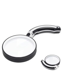 75mm Rubber Handle Folding Rotating Hand Magnifying Glass
