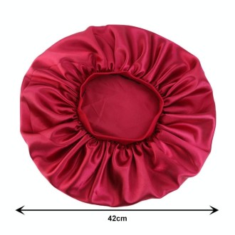 3 PCS TJM-405A Large Satin Round Hat Stretch Wide Brim Night Hat Chemotherapy Hat, Size: One Size(Red Wine)