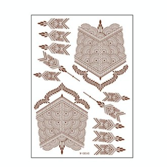 5 PCS Semi Permanent Brown Red Waterproof Lace Tattoo Sticker, Size: 208 x 148mm(W-0854S)