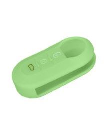 For Fiat 500 2pcs Folding 3 Button Remote Control Silicone Case(Apple Green)