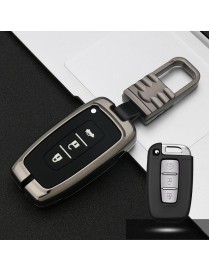 Car Luminous All-inclusive Zinc Alloy Key Protective Case Key Shell for Hyundai E Style Smart 3-button (Gun Metal)