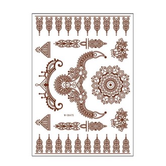 5 PCS Semi Permanent Brown Red Waterproof Lace Tattoo Sticker, Size: 208 x 148mm(W-0847s)