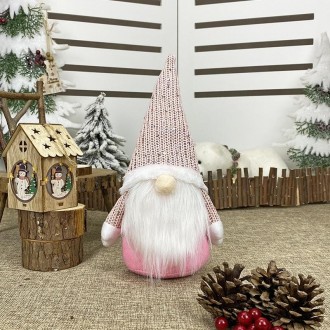 Christmas Decorations Window Decorations for Faceless Elderly Dolls Decorative Dolls(Pink)