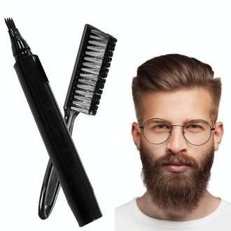 2pcs /Set Waterproof Beard Filler Beard Styling Pen(Dark Brown)