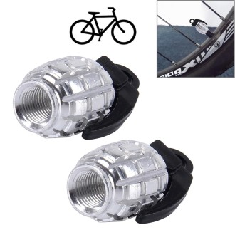 2 PCS Universal Grenade Shaped Bicycle Tire Valve Caps(Silver)