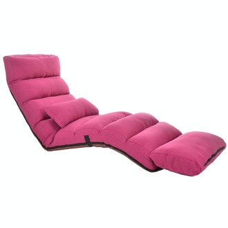 C1 Lazy Couch Tatami Foldable Single Recliner Bay Window Creative Leisure Floor Chair, Size:205x56x20cm (Rose Red)