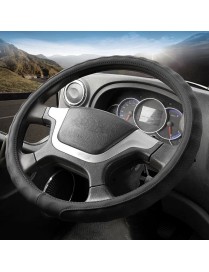 47cm Leather Truck Steering Wheel Cover(Black)