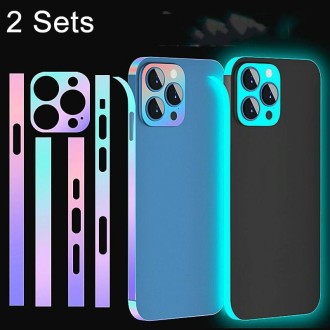 For iPhone 13 Pro 2 Sets Dazzle Colour Luminous Side Frame Film