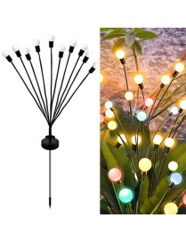 Solar Firefly Lights Christmas Outdoor Garden Waterproof Lawn Lights, Color: 10 Head Color Light