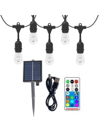 Outdoor Solar Remote Control RGB String Lights Christmas Decoration Lights, Specification: Color Light