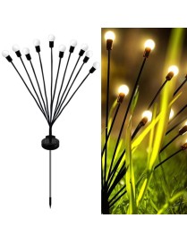 Solar Firefly Lights Christmas Outdoor Garden Waterproof Lawn Lights, Color: 10 Head Warm Light