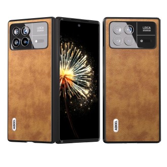 For Xiaomi Mix Fold 3 ABEEL Retro Litchi Texture PU Phone Case(Brown)