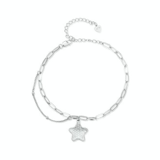 BSB137 925 Sterling Silver Sparkling Star Bracelet