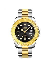 SKMEI 9295 Stainless Steel Buckle Strap Waterproof Quartz Watch, Strap:Gold(Black)