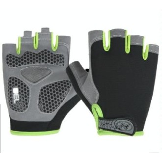 Cycling Shock Absorbing Anti-Slip Gloves Fitness Weight Lifting Training Half-finger Gloves, Size:XL(Black+Green)