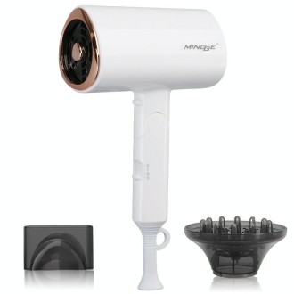 Mingge T1 T Style 1800W High-power Cold Hot Air Wind Fast Drying Folding Hair Dryer, Plug Type:EU Plug(White)