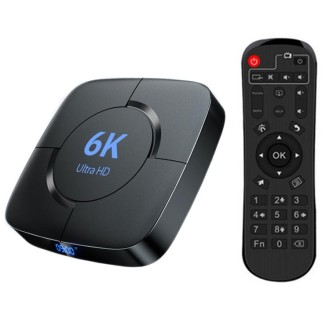 6K Ultra HD Android 12.0 Smart TV Box with Remote Control, 2GB+16GB, Allwinner H616 1.5GHZ Quad-Core(UK Plug)