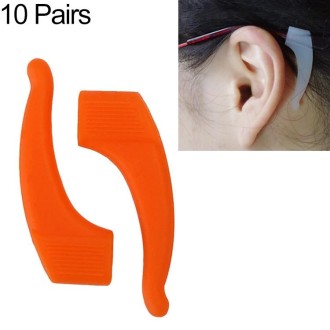 10 Pairs Glasses Non-slip Cover Ear Support Glasses Foot Silicone Non-slip Sleeve(Orange)