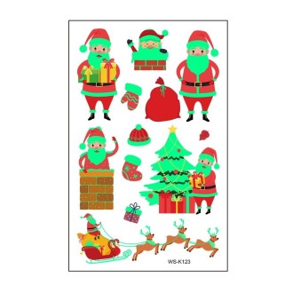 10pcs Christmas Glow Waterproof Cartoon Tattoo Sticker(WS-K123)