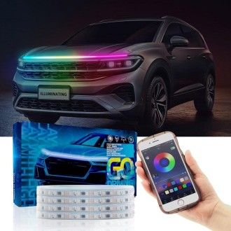 Car LED Streamer Phantom Running Lights Voice-Controlled Rhythmic Atmosphere Light With Turn Signals, Length: G15 1.8m APP