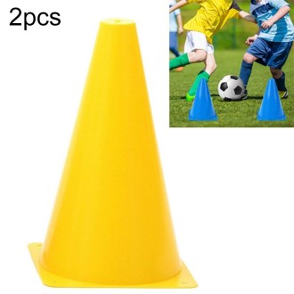 10 PCS Football Obstacle Sign Tube Thickening Road Block Cone without Hole, Size: 18 x 14cm(Yellow)