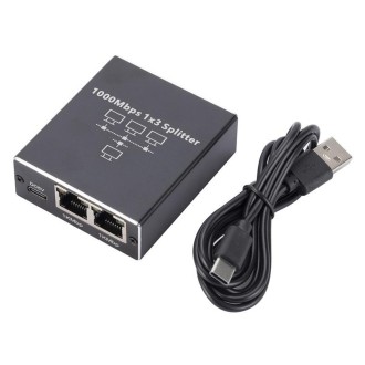 1 To 3 Gigabit Network Splitter Network Sharer RJ45 Network Cable Splitter