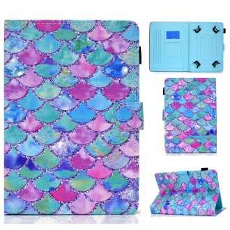 Painted Pattern TPU Horizontal Flip Leather Protective Case For Universal 8 inch(Color Fish Scales)