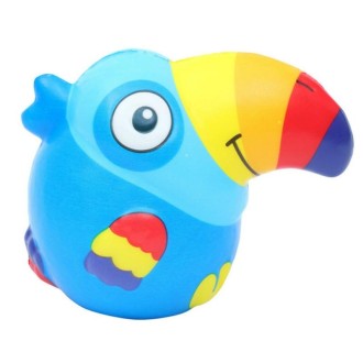 Slow Rebound Toucan PU Simulation Animal Decompression Crafts Toy, Color:Blue