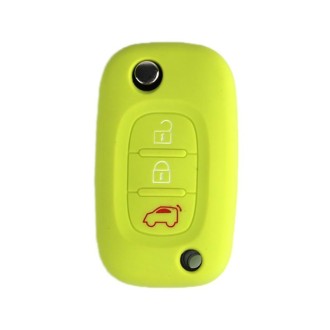 For Mercedes-Benz Smart Folding 2pcs 3 Button Silicone Key Case(Apple Green)