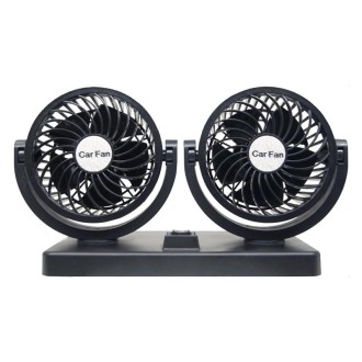 CARFU AC-2308 Car 12V / 24V 360 Rotatable USB Double Head Fan