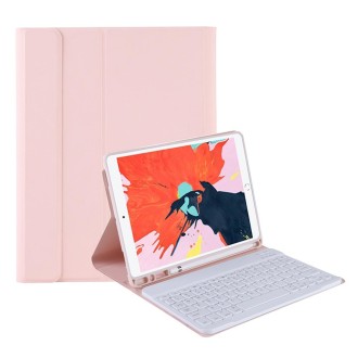 T098B Candy Color Skin Feel Texture Bluetooth Keyboard Leather Case with Pen Holder For iPad Air 4 10.9 2020 / Air 5 10.9 2022 (