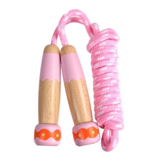 Wooden Children Skipping Rope Kindergarten Pupils Beginners Adjustable Skipping Rope, Length: 2.7m(Pink)