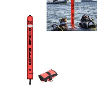 210D Nylon Automatic Seal Safety Signal Diving Mark Diving Buoy, Size:180 x 15cm(Fluorescent Red)