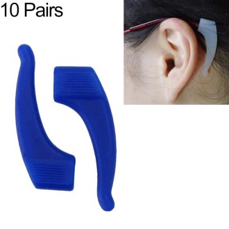 10 Pairs Glasses Non-slip Cover Ear Support Glasses Foot Silicone Non-slip Sleeve(Dark Blue)