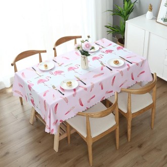 Printinging Coffee Dining Table Cloth PVC Waterproof Oilproof Anti-scalding Tablecloth, Size:120x120cm Square Table(Flamingo)