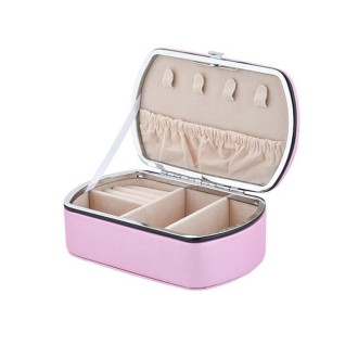 HN-001 Travel Portable Ring Lipstick Jewelry Storage Box(Necklace Version Pink)