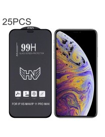 25 PCS High Aluminum Large Arc Full Screen Tempered Glass Film For iPhone 11 Pro Max / XS Max