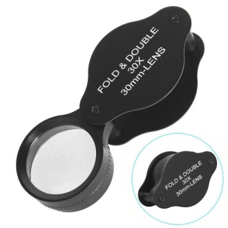 30x 30mm Optical Glass Lens Jewelry Appraisal Folding Magnifier(Carton Package)