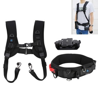 PULUZ 3 in 1 Multi-functional Bundle Waistband Strap + Double Shoulders Strap + Capture Camera Clip Kits with Hook for SLR / DSL