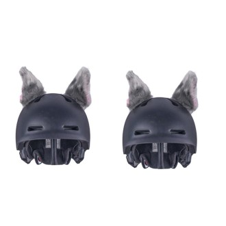 4PCS Motorcycle Plush Ear Helmet Decoration(Light Gray)