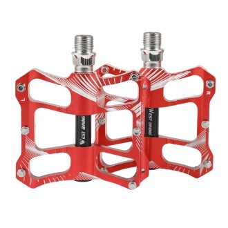 WEST BIKING YP0802080 Bicycle Aluminum Alloy Pedal Riding Foot Pedal Bicycle Accessories(Red)