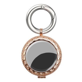 Anti-Lost Plating Keychain Locator Tracker Protective Cover For Airtag(Rose Gold)