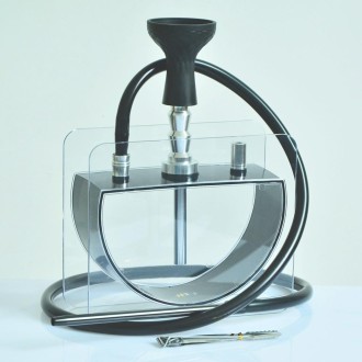 Acrylic Half Round Pot Single Pipe Hookah Set