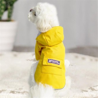 Dog Raincoat Hooded Four-Legged Clothes Waterproof All-Inclusive Small Dog Pet Raincoat, Size: L(Yellow)