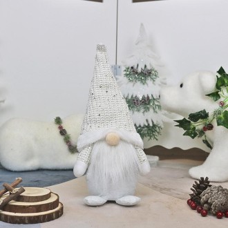 Faceless Old Man Doll Window Decoration Christmas Decorations Dolls(White)