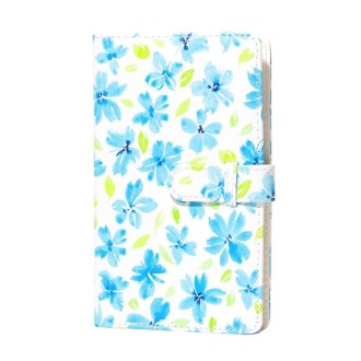 CAIUL 3 Inch PU Photo Album Large Capacity Business Card Holder Photo Storage Book(Blue flower)